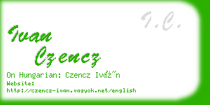 ivan czencz business card